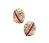 Clips Earrings In 18K  Gold With 3.42 Cts In Rubies & Diamonds