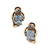 11.40ctw Aquamarines & Diamonds 18k gold Clip-Earrings