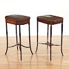 (2) George III mahogany sewing stands