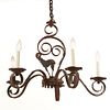 French Provincial style wrought iron chandelier