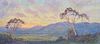 Clyde Leon Keller Painting Golden Sunset c1920