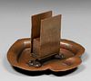 Joseph Heinrichs Hammered Copper Spade-Shaped Smoker's Tray c1905