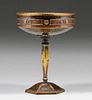 German Hammered Copper Silver-Plated Goblet c1905