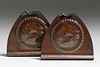 RoycroftÂ Hammered Copper Galleon Ship Bookends c1920s