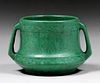 Small Weller Pottery Matte Green Two-Handled Jardiniere c1910