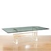 Karl Springer glass and Lucite dining table