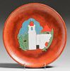 San Jose Pottery - San Antonio, Texas Mission San Jose Plate c1930s