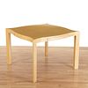 Designer shaped blonde wood bridge table