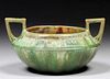 Fulper Pottery Cucumber Green Two-Handled Bowl c1910s