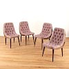 Set (4) Aldo Tura button tufted dining chairs