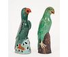 TWO CHINESE PORCELAIN PARROTS