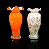 2pc Vintage Cased Glass Vases