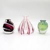3pc Art Glass Miniature Bud Vases, Signed