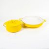 2pc Dansk Designs Sunshine Yellow Enamel Kitchenware