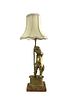 Antique French Bronze Putti Table Lamp