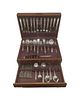 Early American Engraved by Lunt Sterling Silver Flatware Set 12 