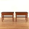 Pair Neo-Directoire style mahogany side tables