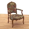 Louis XV needlepoint fruitwood fauteuil