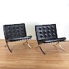 Important pair Mies Van der Rohe Barcelona chairs