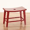 Christian Liaigre red lacquer "Ash" stool