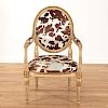 Louis XVI style cowhide fauteuil by Dennis & Leen