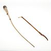 (2) Antique shagreen and hardwood riding crops