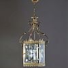 Nice Victorian bronze and cut glass hall lantern