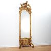 Continental giltwood hall mirror