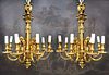 Pair of 19th C. French Gilt Figural Bronze Chandelier