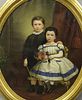 19th C. Oil on Canvas. Portrait of Two Children.