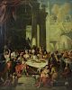 18th C. Italian Oil on Canvas Banquet Scene.