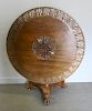 19th Cent Finely Carved Tilt Top Breakfast Table.