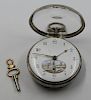 JEWELRY. Antique English Silver Pocket Watch with