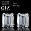 6.03 carat diamond pair Emerald cut Diamond GIA Graded 1) 3.02 ct, Color G, VVS2 2) 3.01 ct, Color G, VS1. Appraised Value: $322,100 
