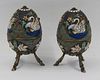 SILVER. Pair of Russian Silver Enameled