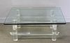 Les Prismatiques Lucite and Glass Top Coffee Table