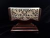 CHINESE ANTIQUE JADE CARVING WITH WOOD STAND, 20TH