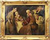 19th C. Signed Judaica Painting with figures