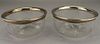 Pair, Sterling Silver/Glass Bowls