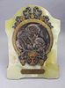 Antique Bronze/Onyx Religious Plaque
