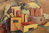 Signed 20th C. American Painting of Factory Scene