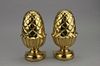 Pair of Brass Bookends, Pineapple Form