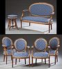 French Louis XVI Style Carved Beech Parlor Suite,
