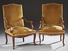 Pair of Carved Beech Louis XV Style Fauteuils, ear