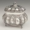 Continental .800 Silver Tea Caddy, 19th c., with r