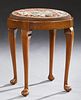 English Carved Walnut Circular Queen Anne Style St