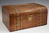 English Parquetry Inlaid Sewing Box, 19th c., the