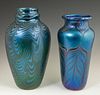 Two Orient and Flume Art Glass Pulled Feather Balu