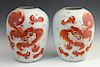 Pair of Chinese Baluster Form Porcelain Vases, lat
