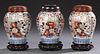 Group of Three Imari Porcelain Baluster Ginger Jar